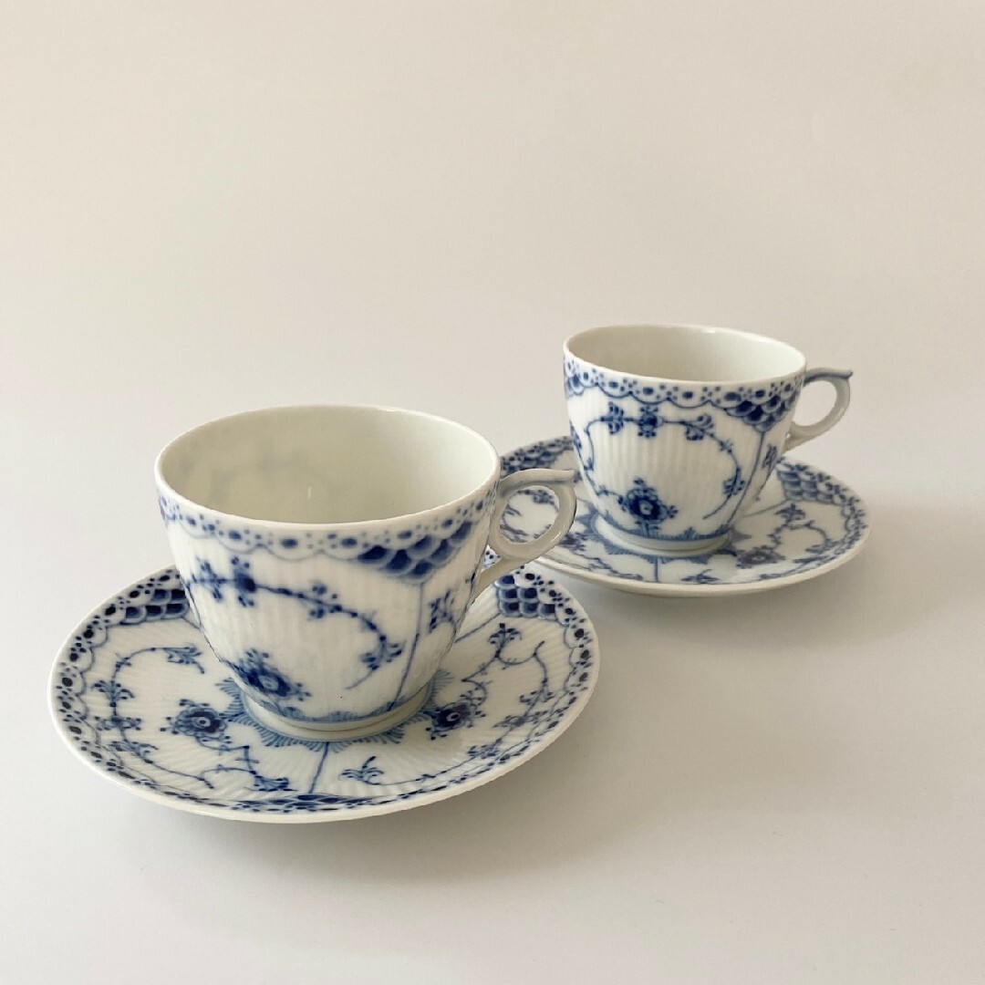 領収発行可 chic♡様ロイヤルコペンハーゲン ハーフレース #756 4客