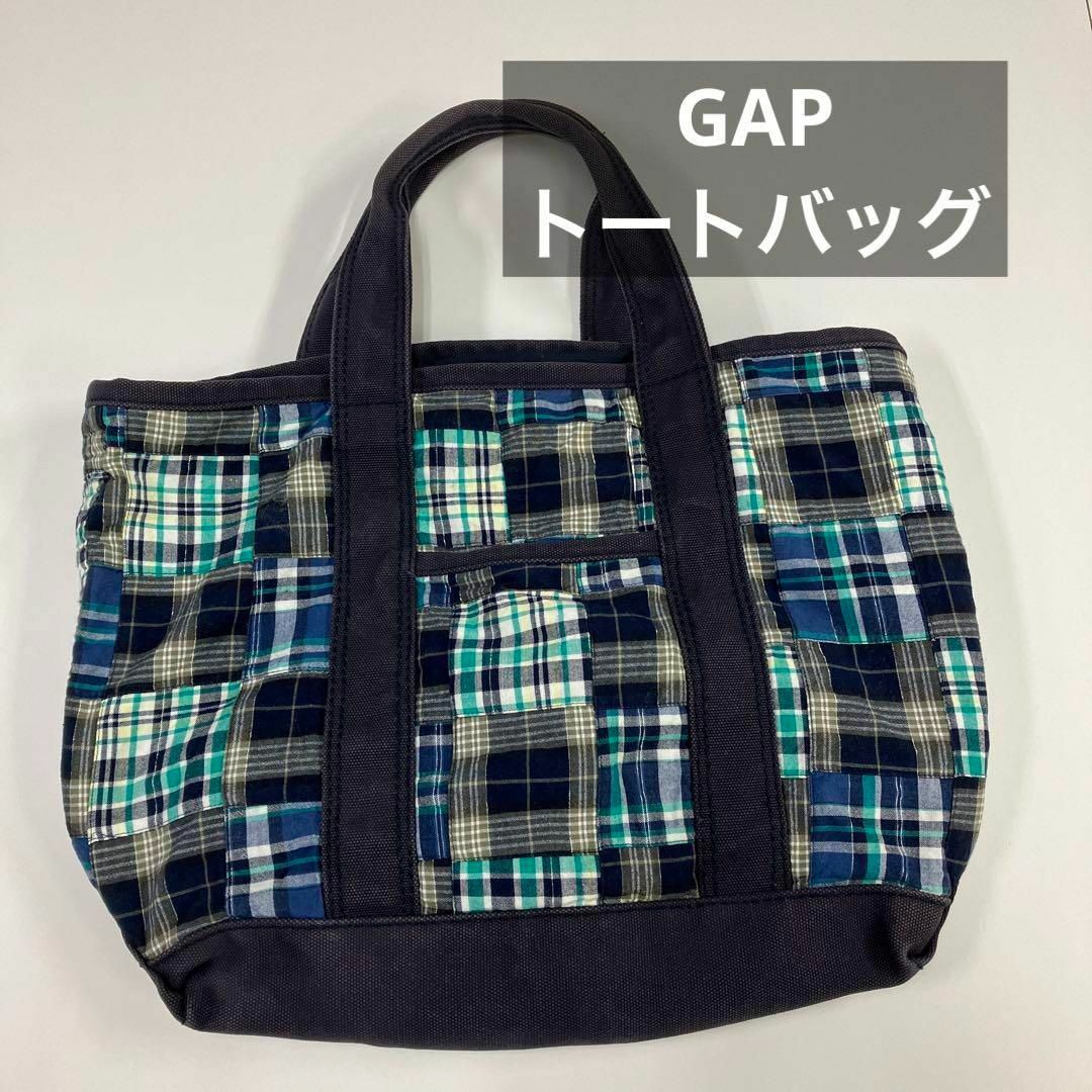 GAP GAP ギャップ トートバッグ パッチワーク 古着 フェード ネイビーの通販 by 古着屋｜ギャップならラクマ