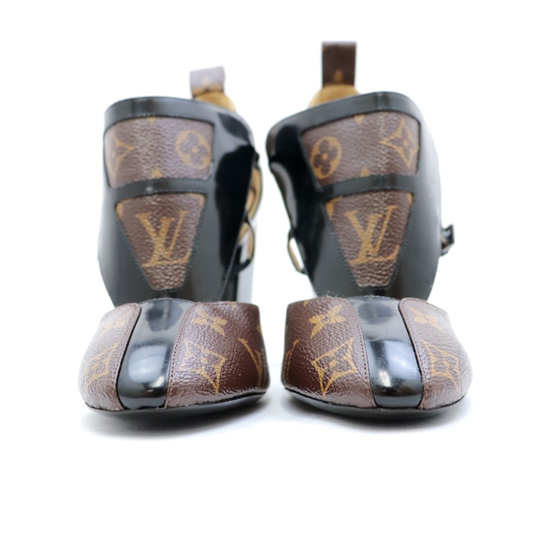 LOUIS VUITTON(ルイヴィトン)の未使用 ルイ・ヴィトン 18年 モノグラム パテントヒールパンプス レディース 茶 黒 37 LOUIS VUITTON レディースの靴/シューズ(ハイヒール/パンプス)の商品写真