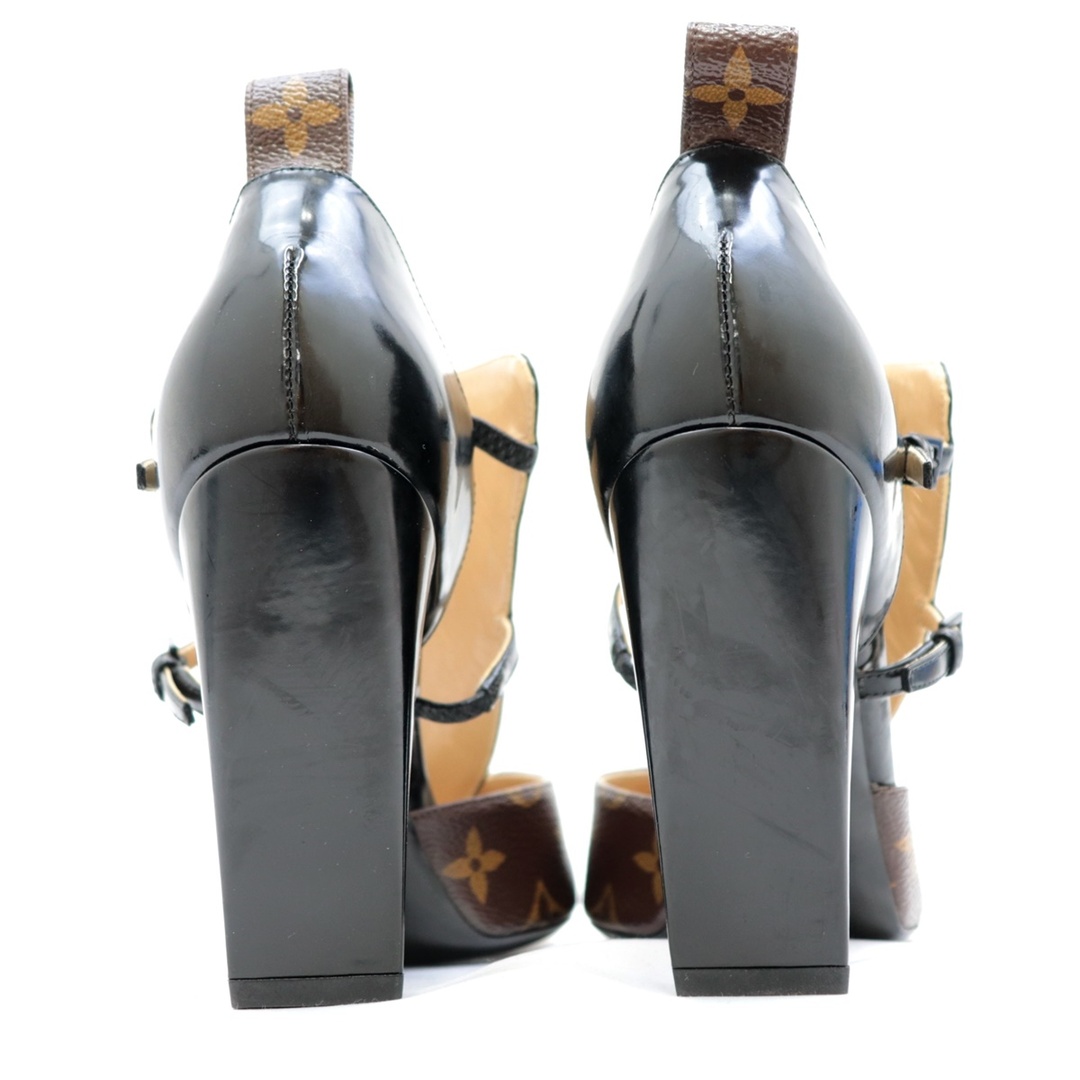 LOUIS VUITTON(ルイヴィトン)の未使用 ルイ・ヴィトン 18年 モノグラム パテントヒールパンプス レディース 茶 黒 37 LOUIS VUITTON レディースの靴/シューズ(ハイヒール/パンプス)の商品写真