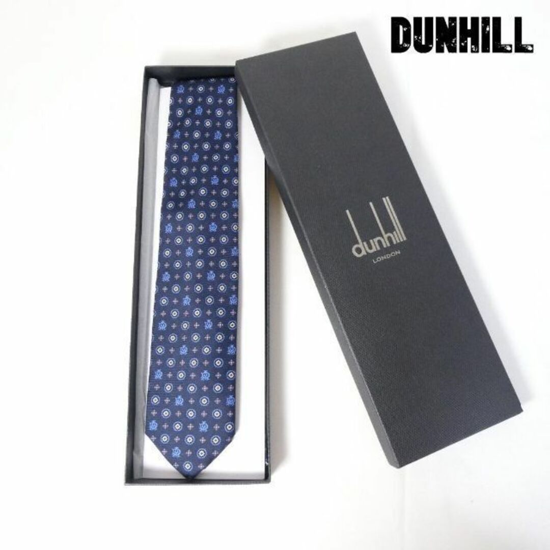 Dunhill - 未使用 dunhill 総柄 シルク100％ レギュラー ネクタイの