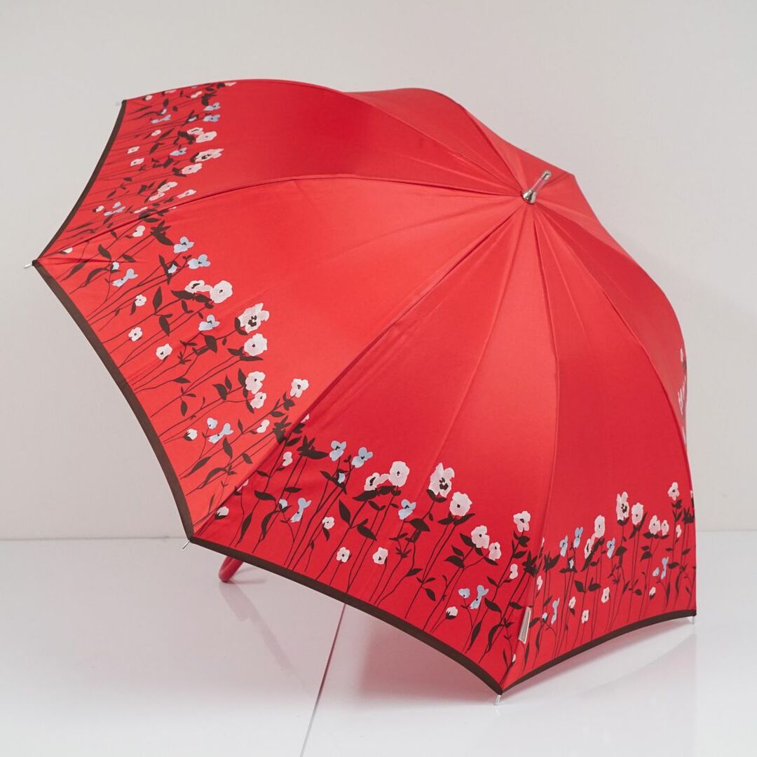 NINA RICCI(ニナリッチ)の傘 NINA RICCI ニナリッチ USED美品 フラワー レッド 耐風 ジャンプ 60cm KR A9706 レディースのファッション小物(傘)の商品写真