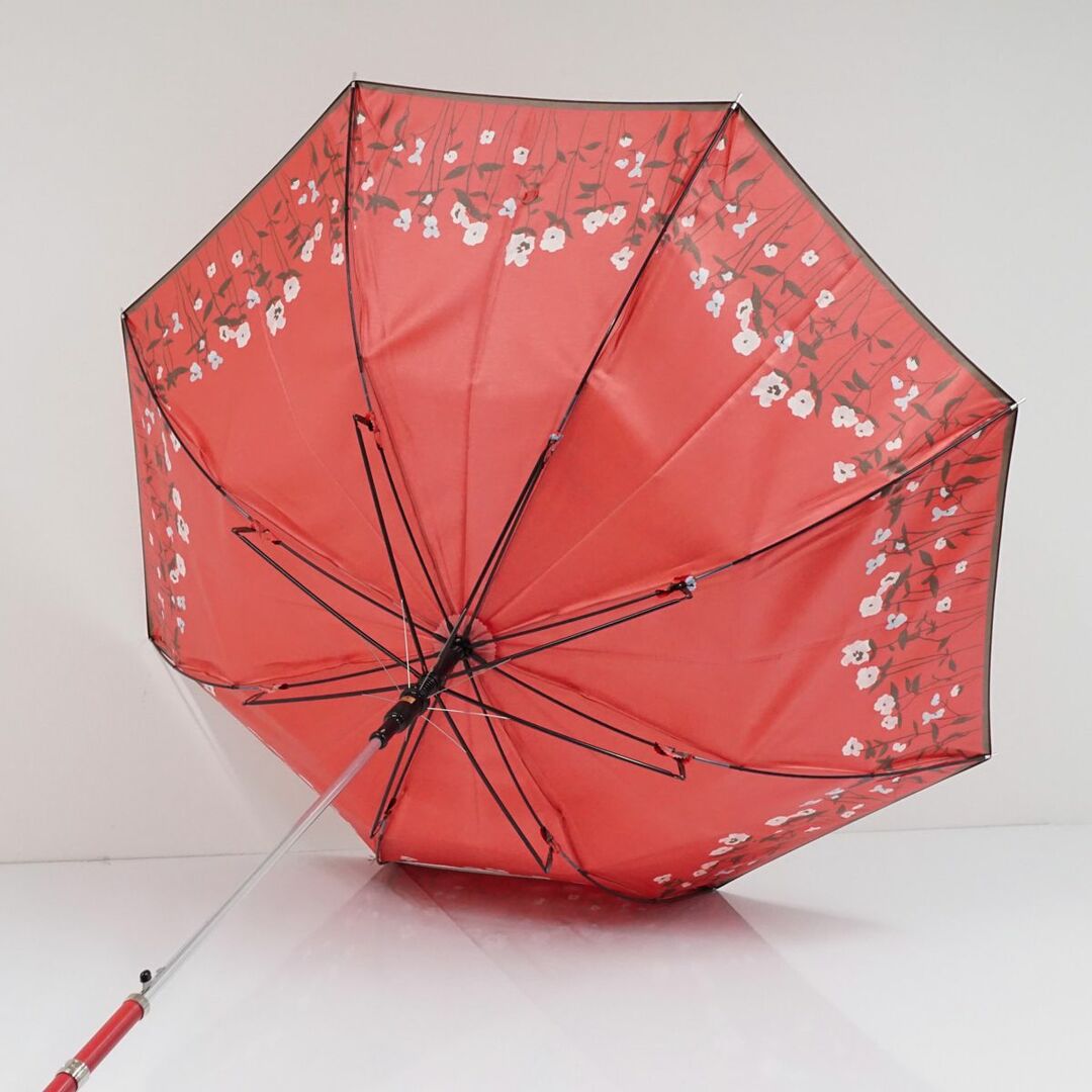 NINA RICCI(ニナリッチ)の傘 NINA RICCI ニナリッチ USED美品 フラワー レッド 耐風 ジャンプ 60cm KR A9706 レディースのファッション小物(傘)の商品写真