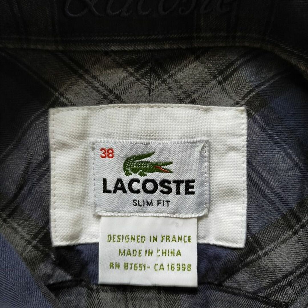 LACOSTE(ラコステ)のLACOSTE ラコステ チェックシャツ サイズ38 レディースのトップス(シャツ/ブラウス(長袖/七分))の商品写真