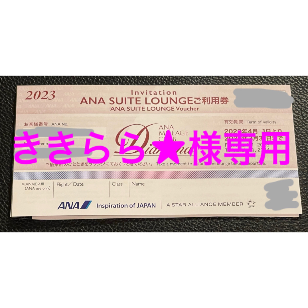 ANA 切なく SUITE LOUNGE ご利用券 2枚 ANA 切なく SUITE LOUNGE ご利用券 2枚