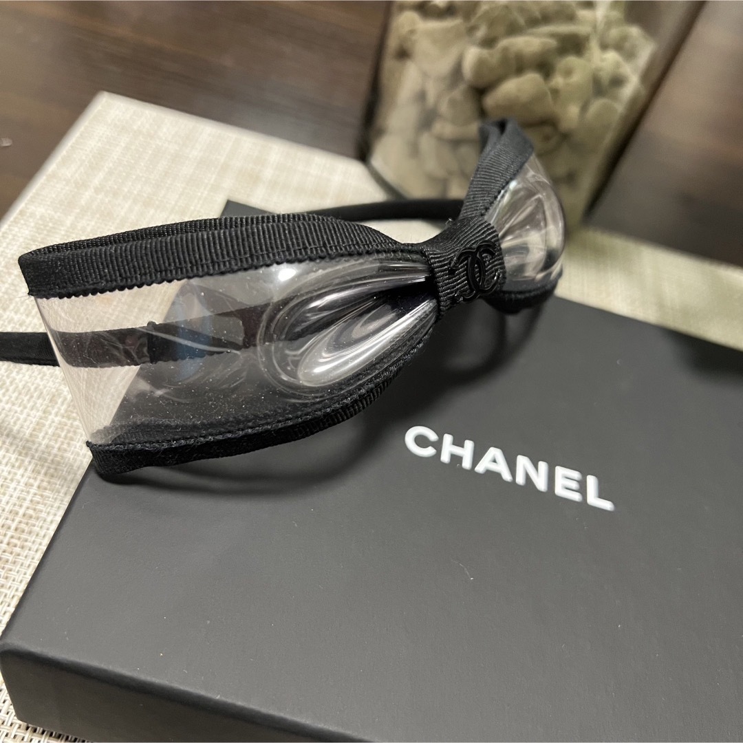 CHANEL シャネル カチューシャ リボン ブラック 5