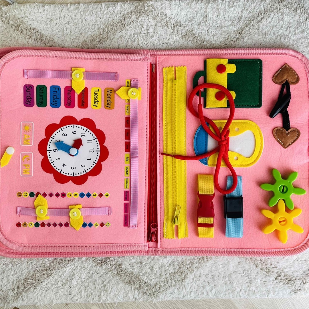 ビジーボード　ピンク キッズ/ベビー/マタニティのおもちゃ(知育玩具)の商品写真