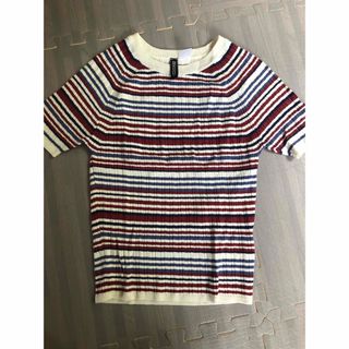 エイチアンドエム(H&M)のリブ　ボーダー(Tシャツ/カットソー(半袖/袖なし))