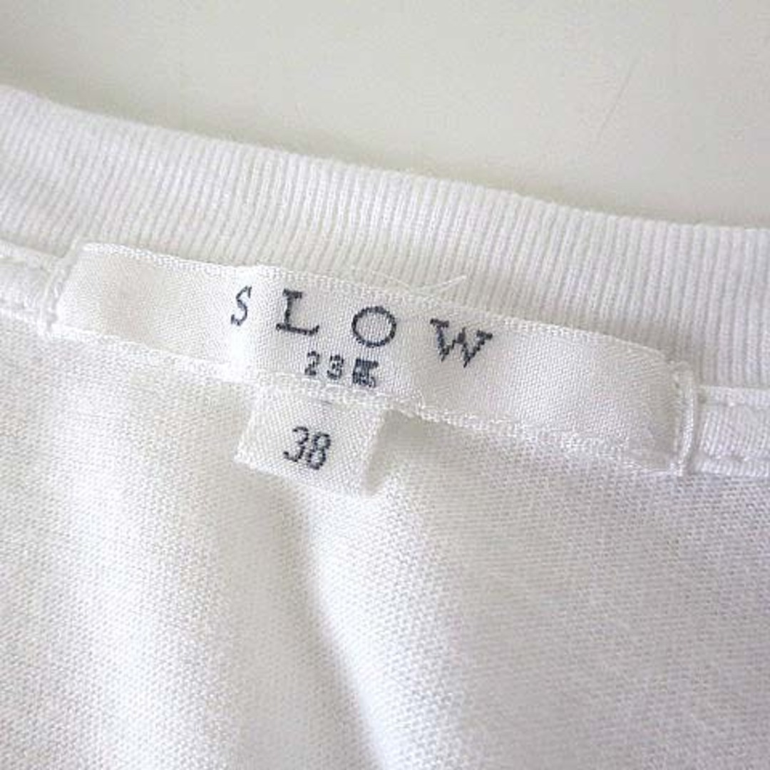 23区(ニジュウサンク)の23区 SLOW カットソー Tシャツ ロング 5分袖 半袖 M 38 白 レディースのトップス(カットソー(半袖/袖なし))の商品写真