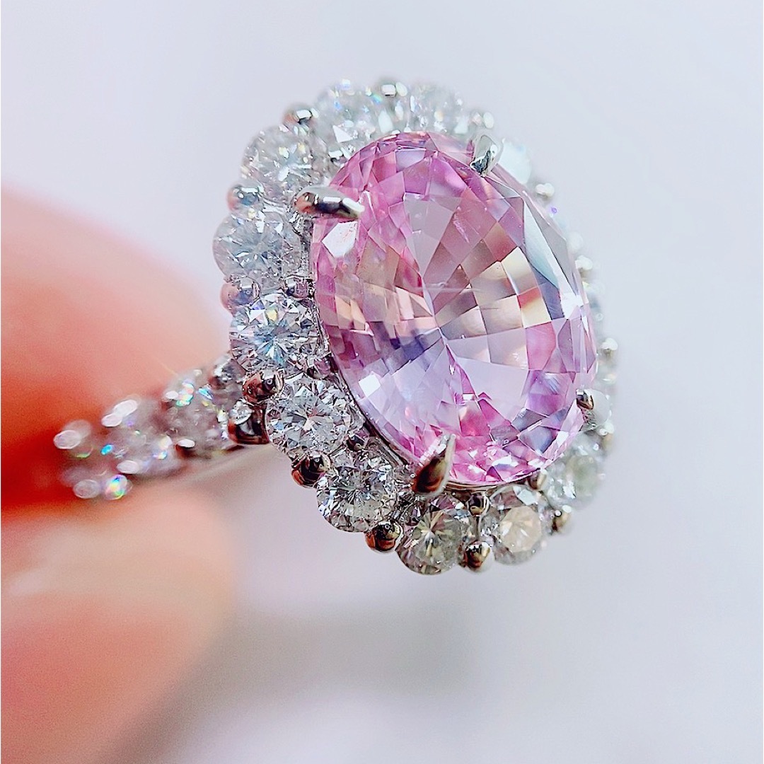 ★4.0ct★スリランカ産✨パープルサファイア1.2ctダイヤモンドリング指輪 レディースのアクセサリー(リング(指輪))の商品写真