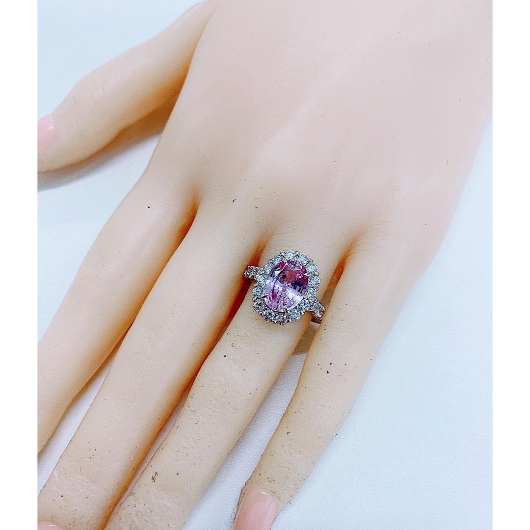 ★4.0ct★スリランカ産✨パープルサファイア1.2ctダイヤモンドリング指輪 レディースのアクセサリー(リング(指輪))の商品写真