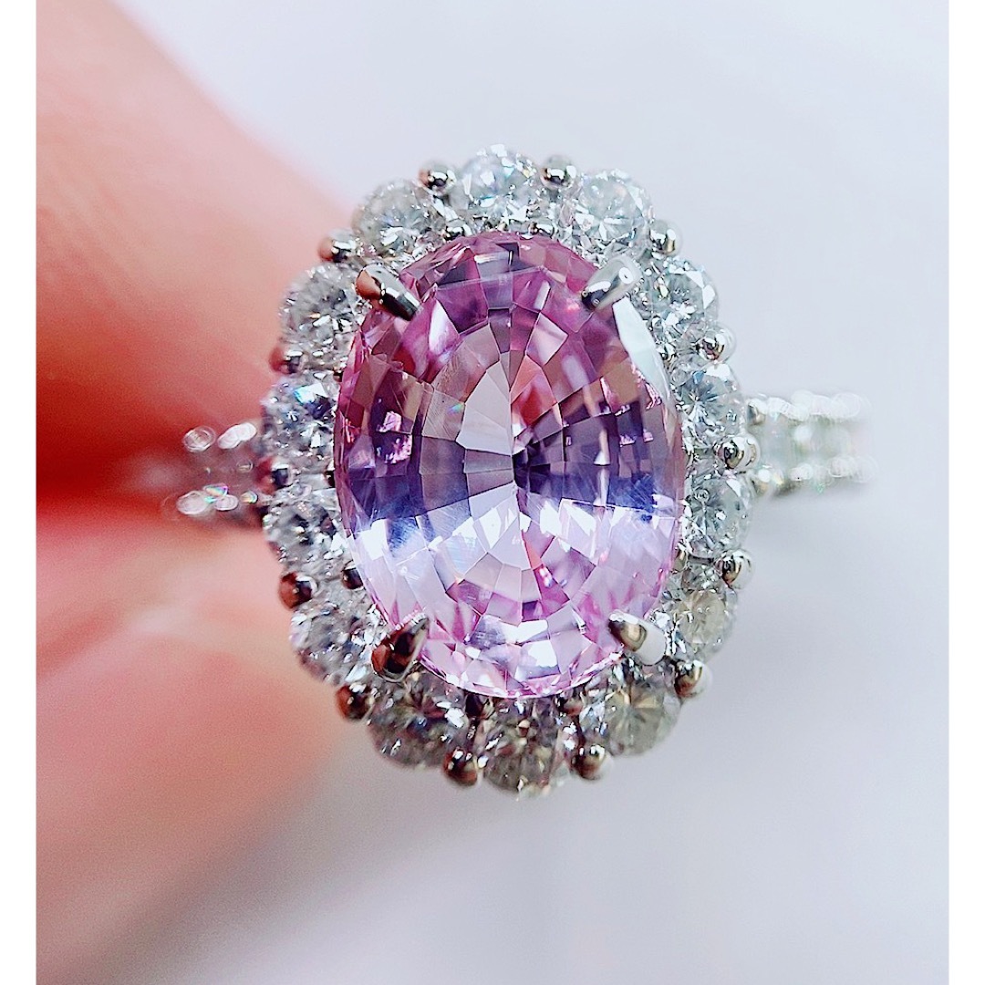 ★4.0ct★スリランカ産✨パープルサファイア1.2ctダイヤモンドリング指輪 レディースのアクセサリー(リング(指輪))の商品写真