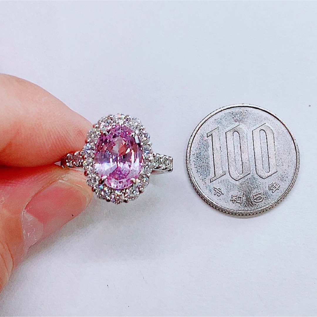 ★4.0ct★スリランカ産✨パープルサファイア1.2ctダイヤモンドリング指輪