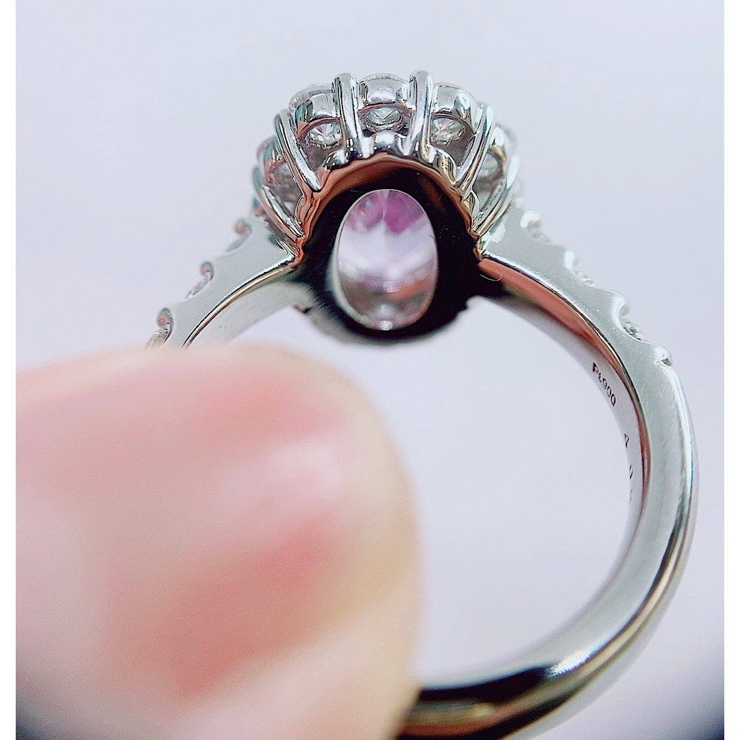 ★4.0ct★スリランカ産✨パープルサファイア1.2ctダイヤモンドリング指輪