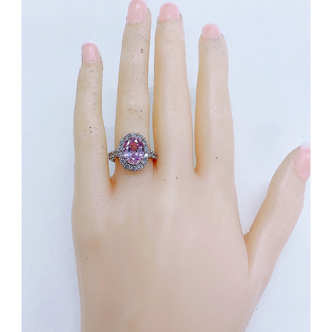 ★4.0ct★スリランカ産✨パープルサファイア1.2ctダイヤモンドリング指輪 レディースのアクセサリー(リング(指輪))の商品写真