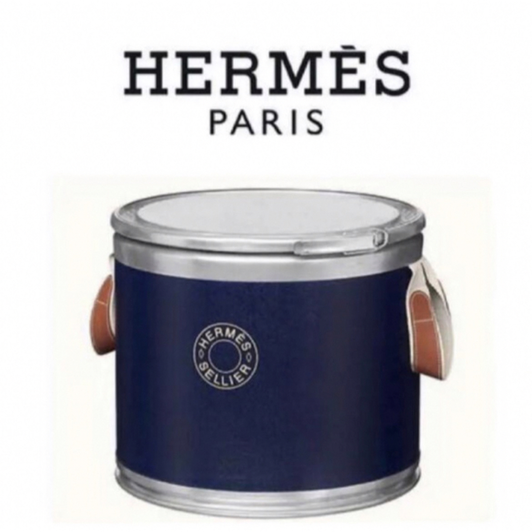 エルメス サドルボックス HERMES ネイビー スモール 紺色 希少 馬具缶