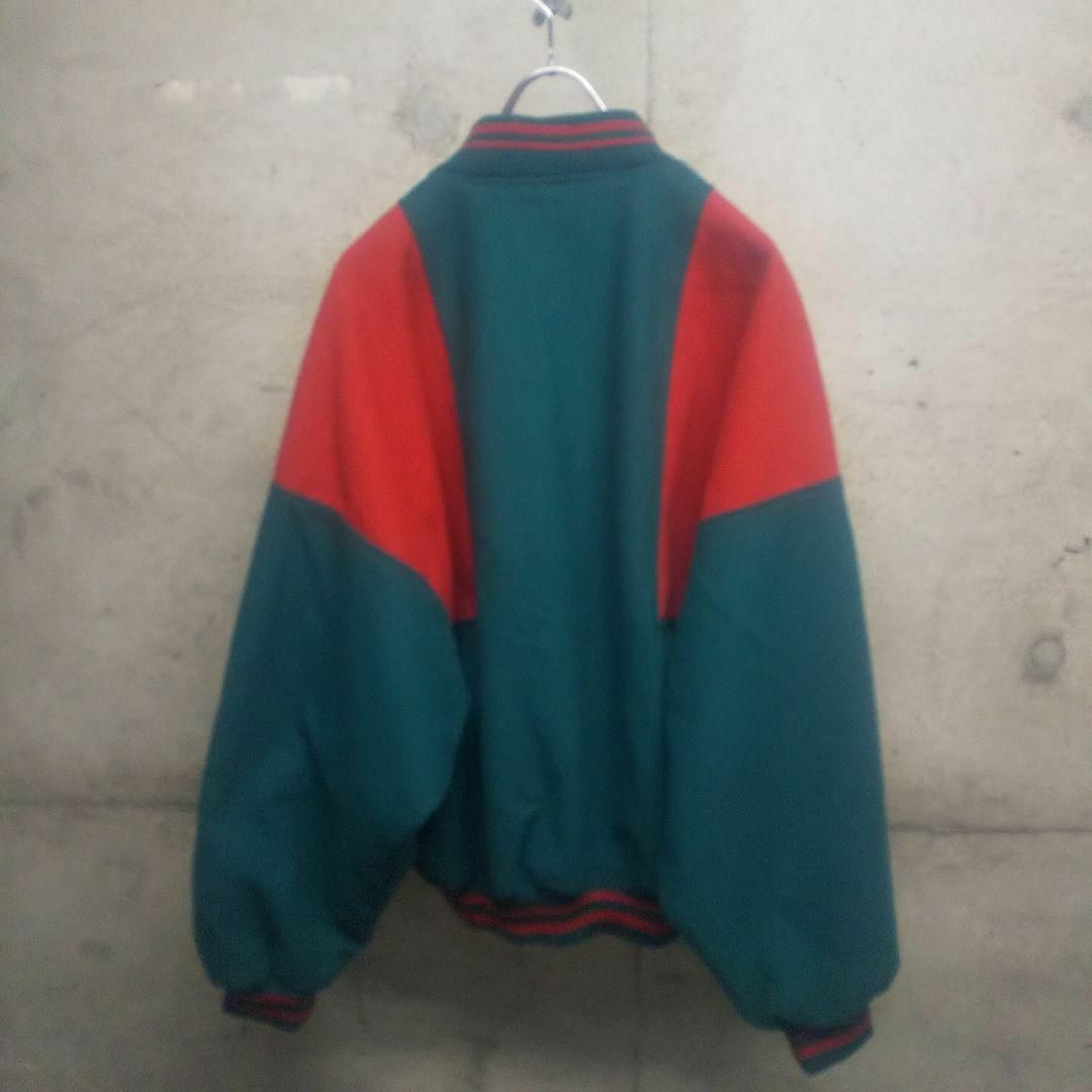 スタジャン 緑×赤 好配色 ワッペン 昭和レトロ 日本製 80s 90sの スタジャン 緑×赤 好配色 ワッペン 昭和レトロ 日本製 80s 90sの