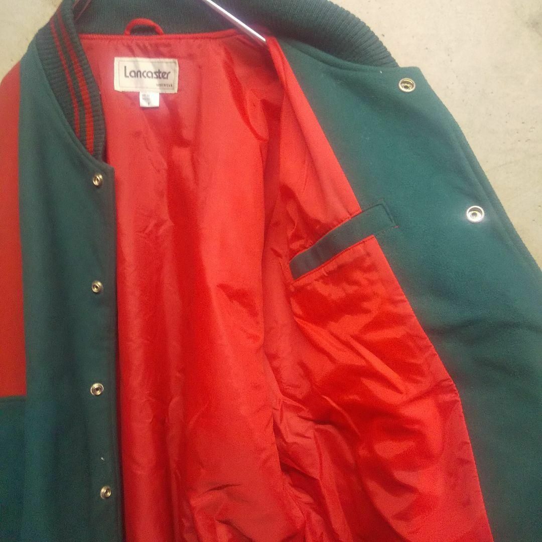 スタジャン 緑×赤 好配色 ワッペン 昭和レトロ 日本製 80s 90sの スタジャン 緑×赤 好配色 ワッペン 昭和レトロ 日本製 80s 90sの