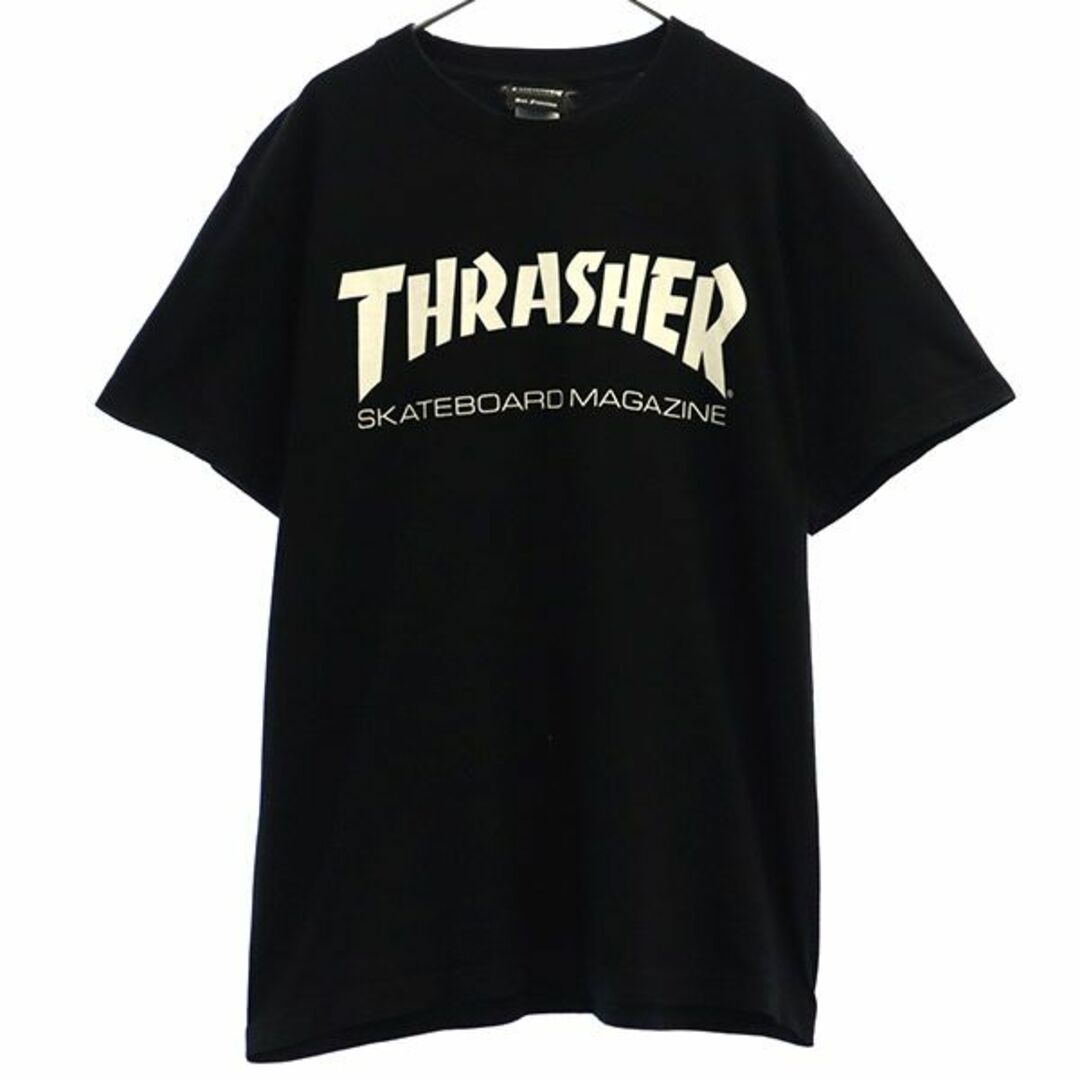 【コットン100%☆ビックロゴ】THRASHER Tシャツ メンズM 黒