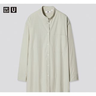 ユニクロ(UNIQLO)のユニクロ　オーバーサイズシャツ　ライトグリーン(シャツ/ブラウス(長袖/七分))