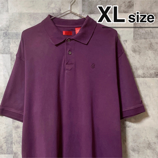 IZOD アイゾッド　ポロシャツ　XLサイズ　パープル　紫　USA古着　半袖(ポロシャツ)