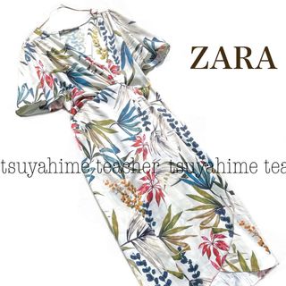 今季 新作 上品花柄ワンピース zara xs