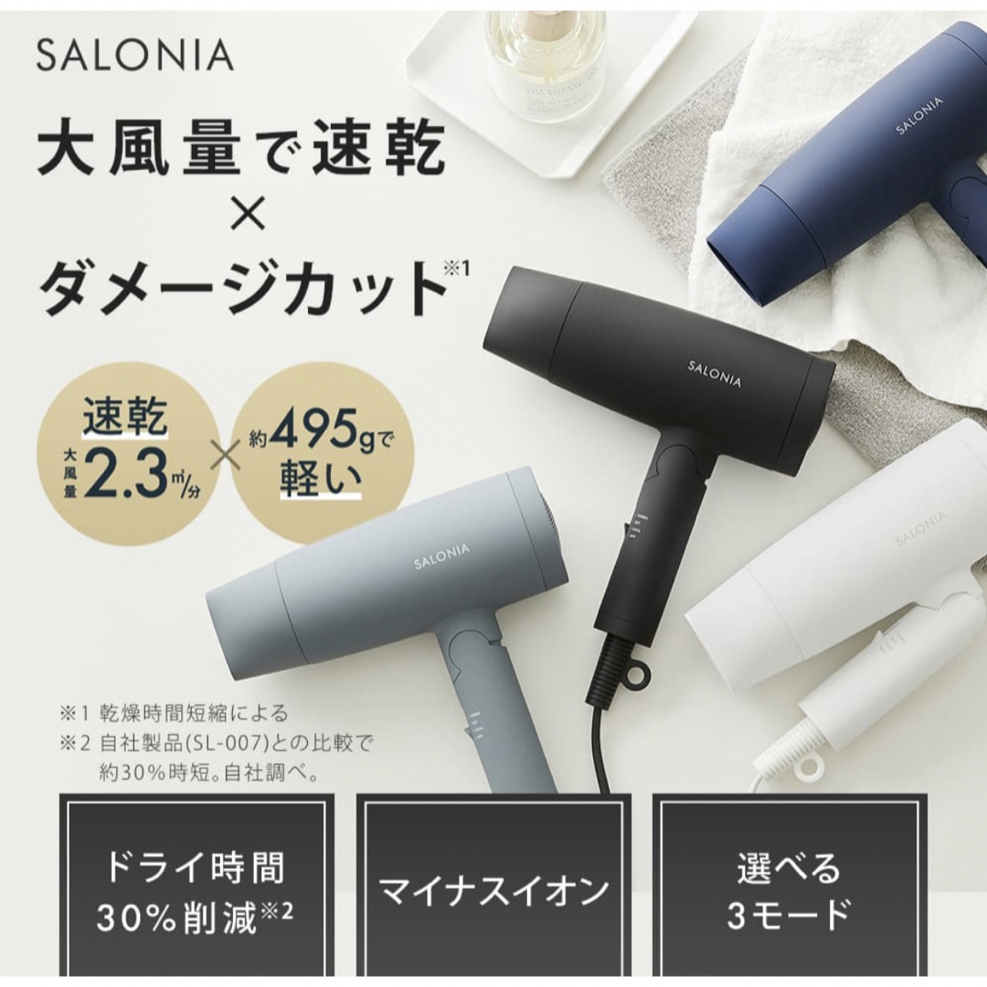 SALONIA ドライヤー サロニア スピーディーイオンドライヤー NABY