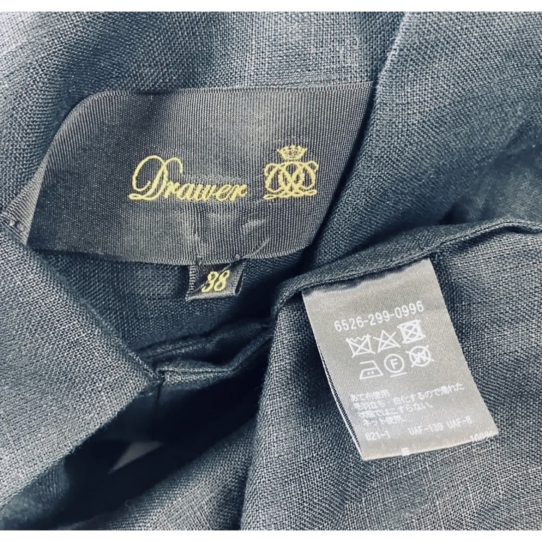 Drawer - ☆ 美品 Drawer ドゥロワー リネンシャツワンピース 38 Mの