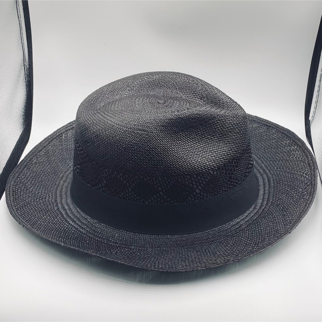 エクアドル製 ブラック パナマ帽子 メンズの帽子(ハット)の商品写真