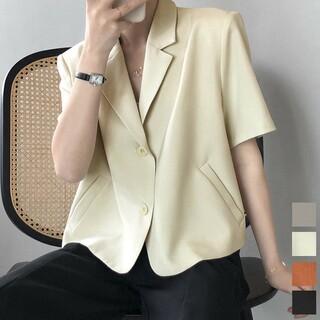 △レディース おしゃれショートジャケット 韓国ファッション短丈ジャケット(テーラードジャケット)