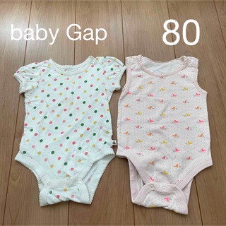 ベビーギャップ(babyGAP)のbaby Gap ロンパース　女の子　80 2枚セット(ロンパース)