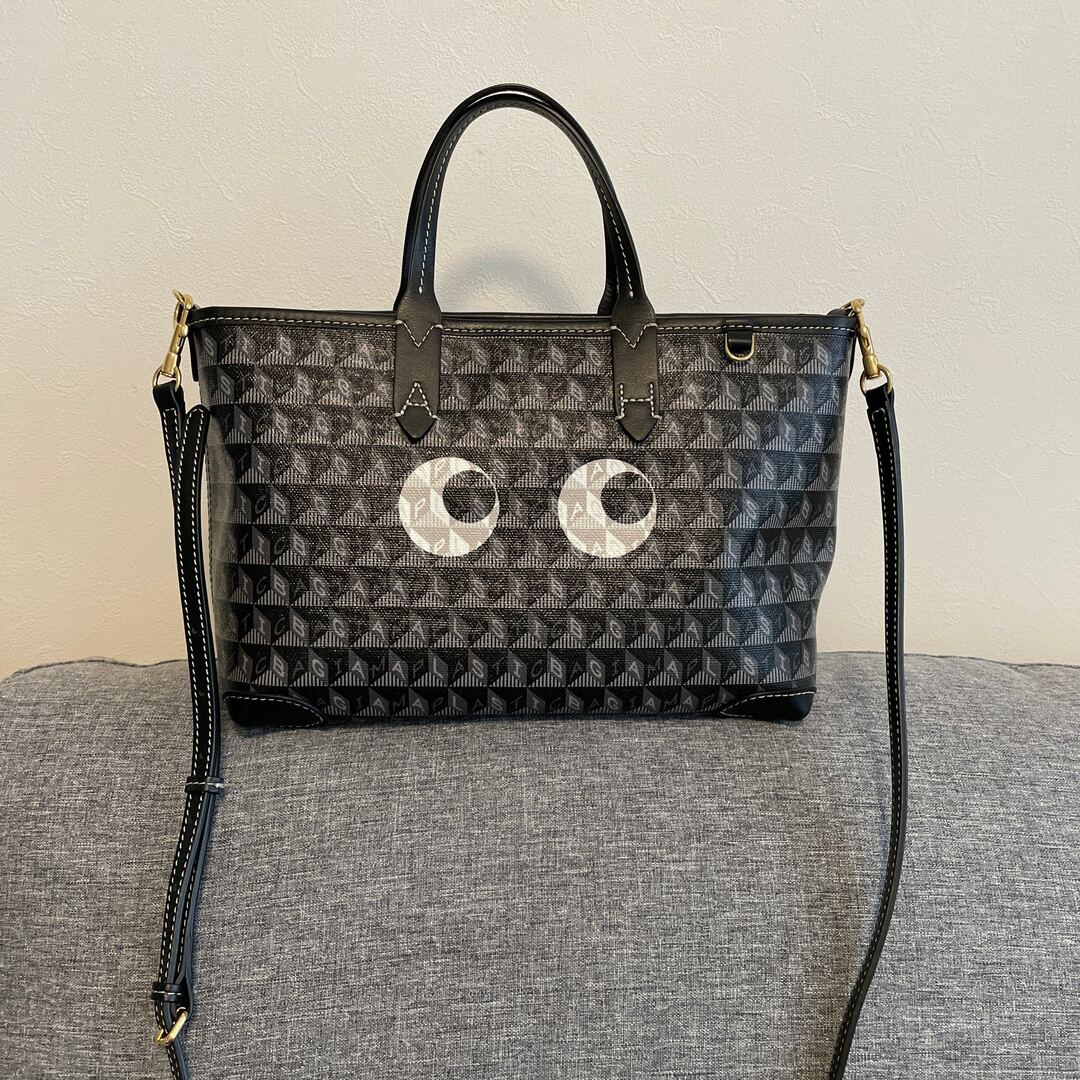 ANYA HINDMARCH / アニヤハインドマーチ | 2way タッセル 巾着型 ショルダー付き レザー ハンド バッグ 保存袋有  | ベージュ | レディース