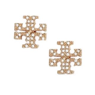 生産完了商品 新品 TORY BURCH トリーバーチ ロゴ ピアス ホワイト