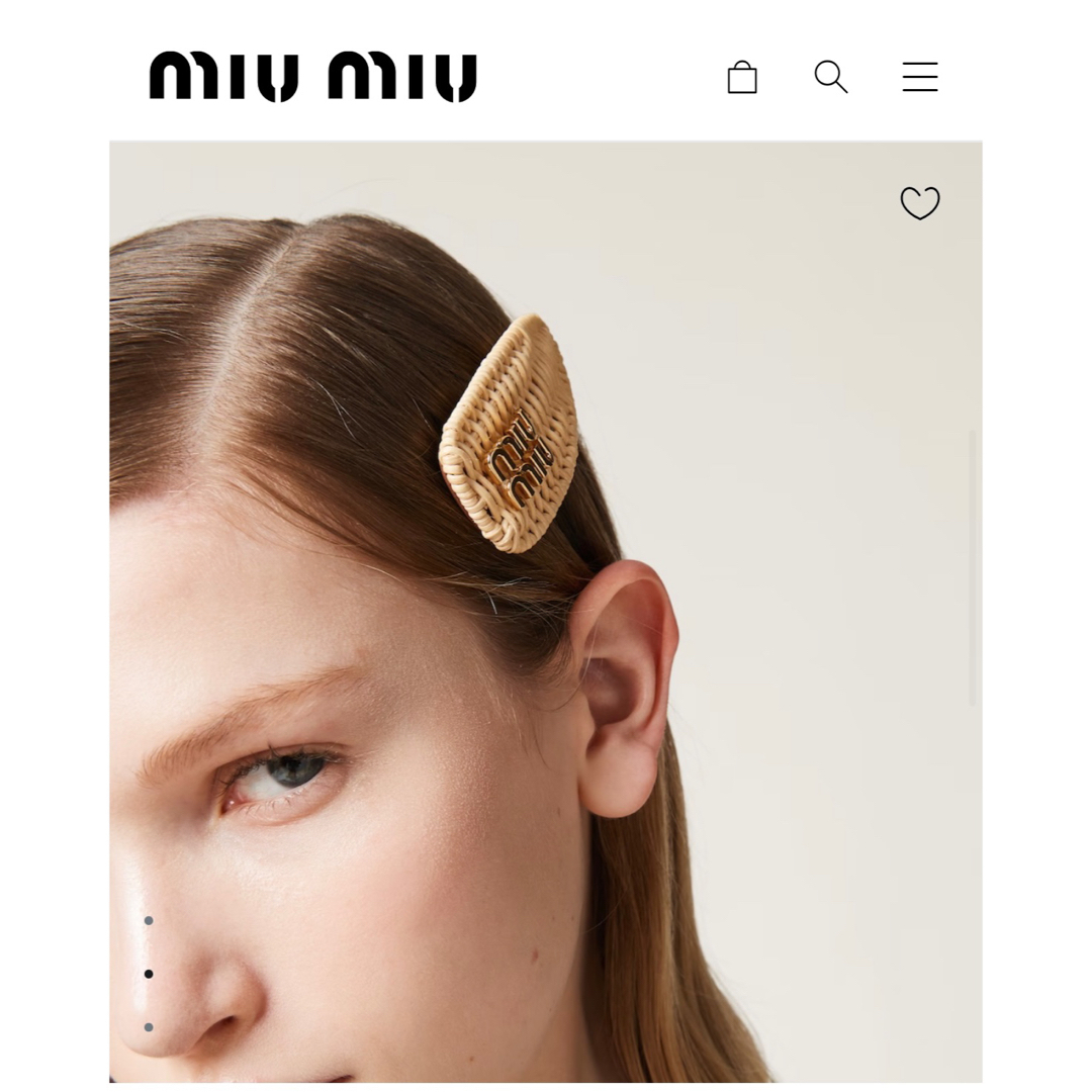 2023 miumiu ヘアクリップ　ヘアピン　バレッタ　ウィッカー