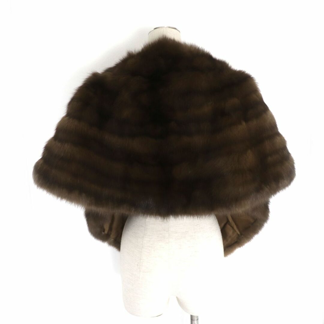 極美品▽SOBOL ソボル ロシアンセーブル 房付き 本毛皮大判ショール