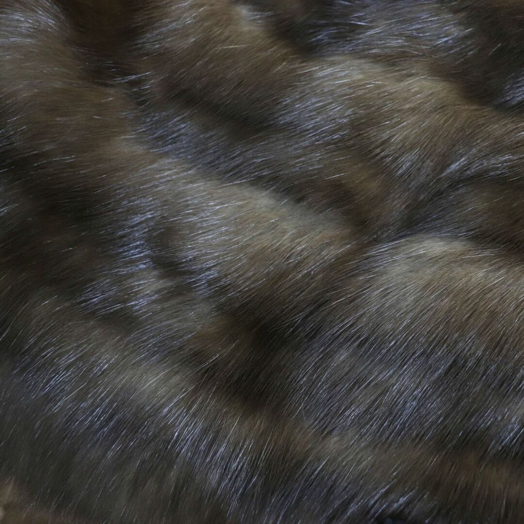極美品▽SOBOL ソボル ロシアンセーブル 房付き 本毛皮大判ショール