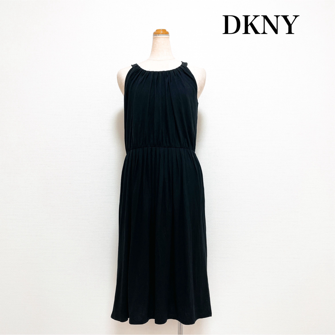 DKNY(ダナキャランニューヨーク)のDKNY 膝丈ワンピース 黒 Sサイズ 春夏 美シルエット♡ レディースのワンピース(ひざ丈ワンピース)の商品写真