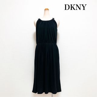 ダナキャランニューヨーク(DKNY)のDKNY 膝丈ワンピース 黒 Sサイズ 春夏 美シルエット♡(ひざ丈ワンピース)