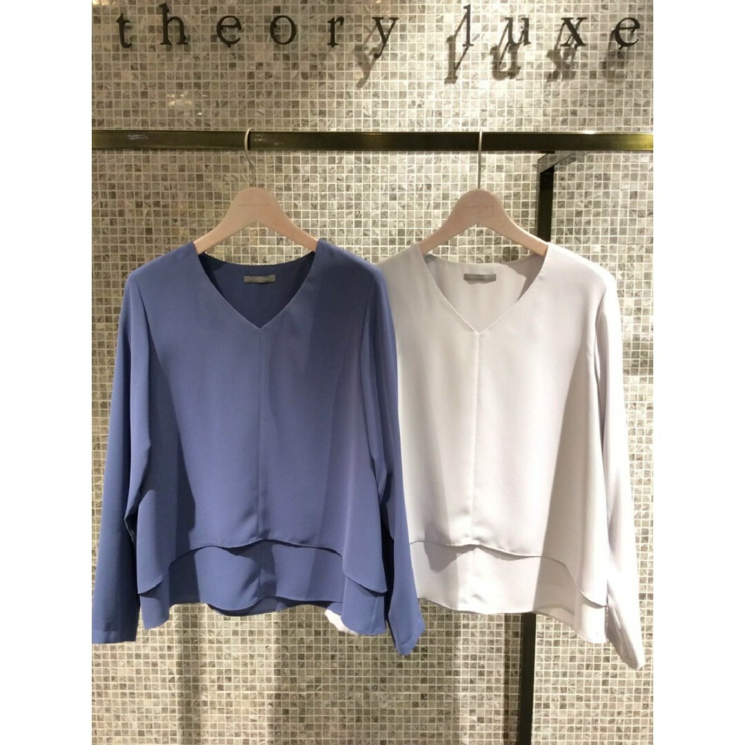 theory luxe☆セオリーリュクス☆ブラウス☆ネイビー☆トップス☆長袖