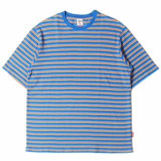 stussy Tシャツ ネックロゴ ボーダー US sサイズ 国内Lサイズ程度