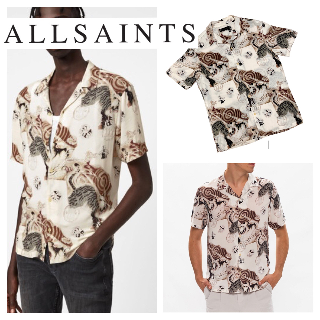 AllSaintsの良品良品■ALLSAINTS■AKITA 和柄 虎柄 アロハ ハワイアン シャツ