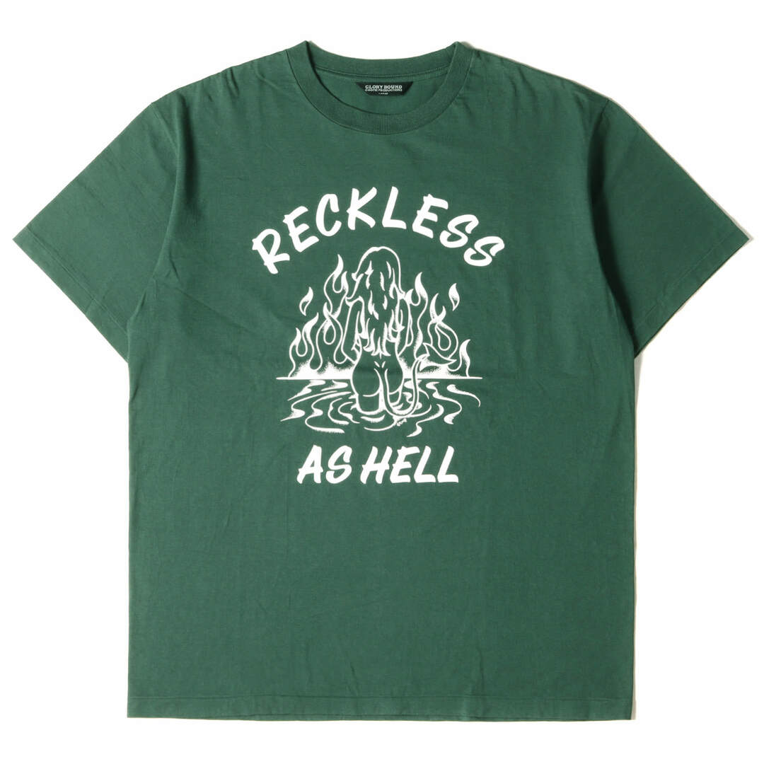 COOTIE クーティー Tシャツ サイズ:L GRIMB KRAZY PAINTING グラフィック プリント クルーネック Print S/S Tee RECKLESS AS HELL 17SS グリーン トップス カットソー 半袖 【メンズ】【美品】