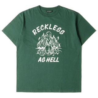 クーティー(COOTIE)のCOOTIE クーティー Tシャツ サイズ:L GRIMB KRAZY PAINTING グラフィック プリント クルーネック Print S/S Tee RECKLESS AS HELL 17SS グリーン トップス カットソー 半袖 【メンズ】【中古】【美品】(Tシャツ/カットソー(半袖/袖なし))