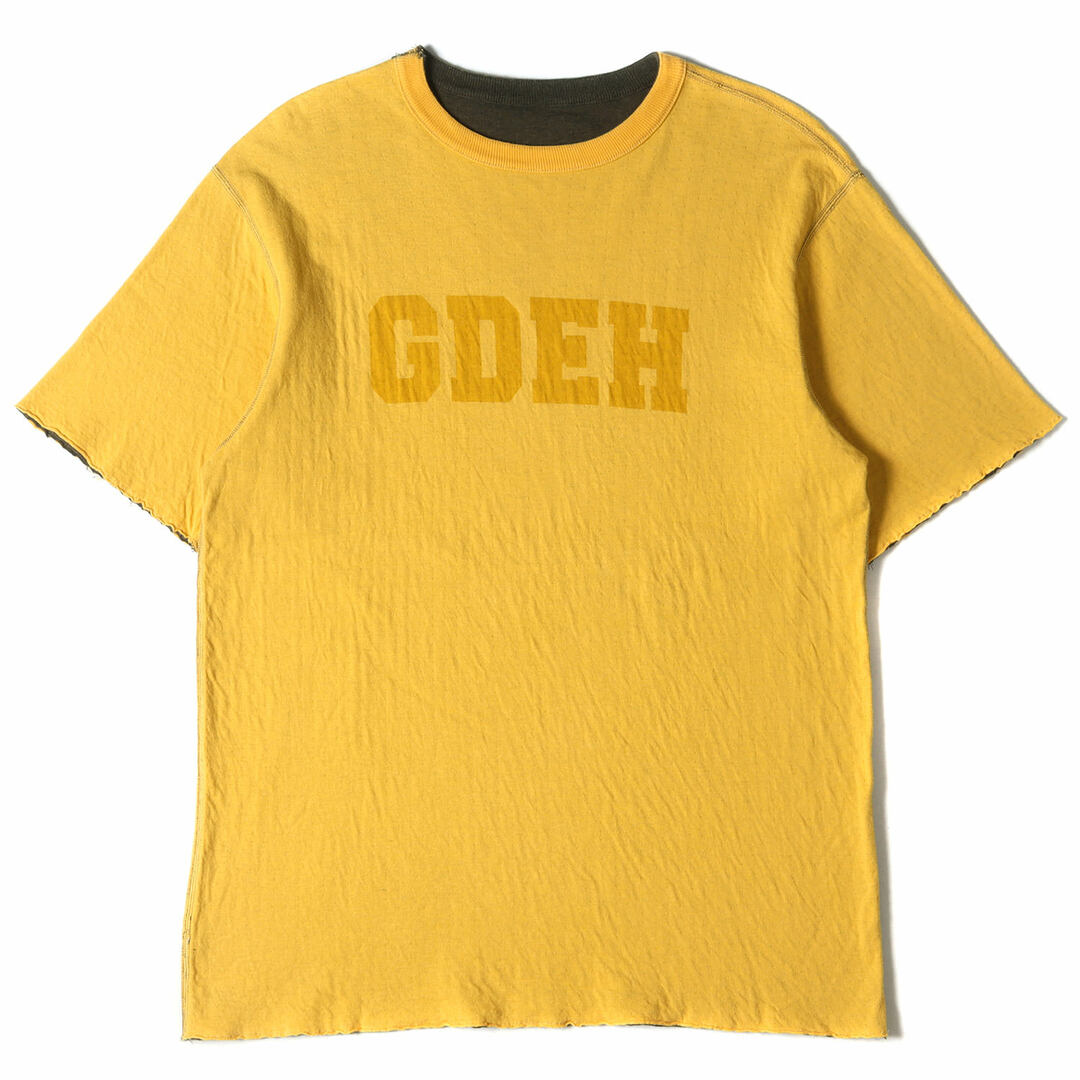 GOOD ENOUGH グッドイナフ Tシャツ サイズ:L位 GDEHロゴ リバーシブル クルーネック 2004年製 00s イエロー カーキ 記載なし(L位) トップス カットソー 半袖 ブランド カジュアル【メンズ】【美品】