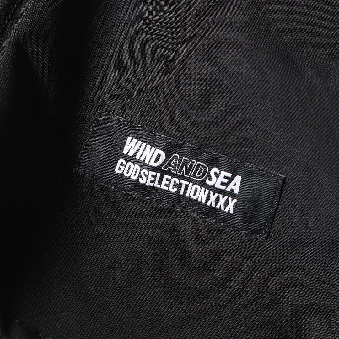 WIND AND SEA ウィンダンシー パンツ サイズ:L 22AW GOD SELECTION XXX コラボ 48時間 受注限定 ストレッチ トラックパンツ ブラック 黒 ズボン ボトムス カジュアル ブランド ストリート【メンズ】【美品】 2