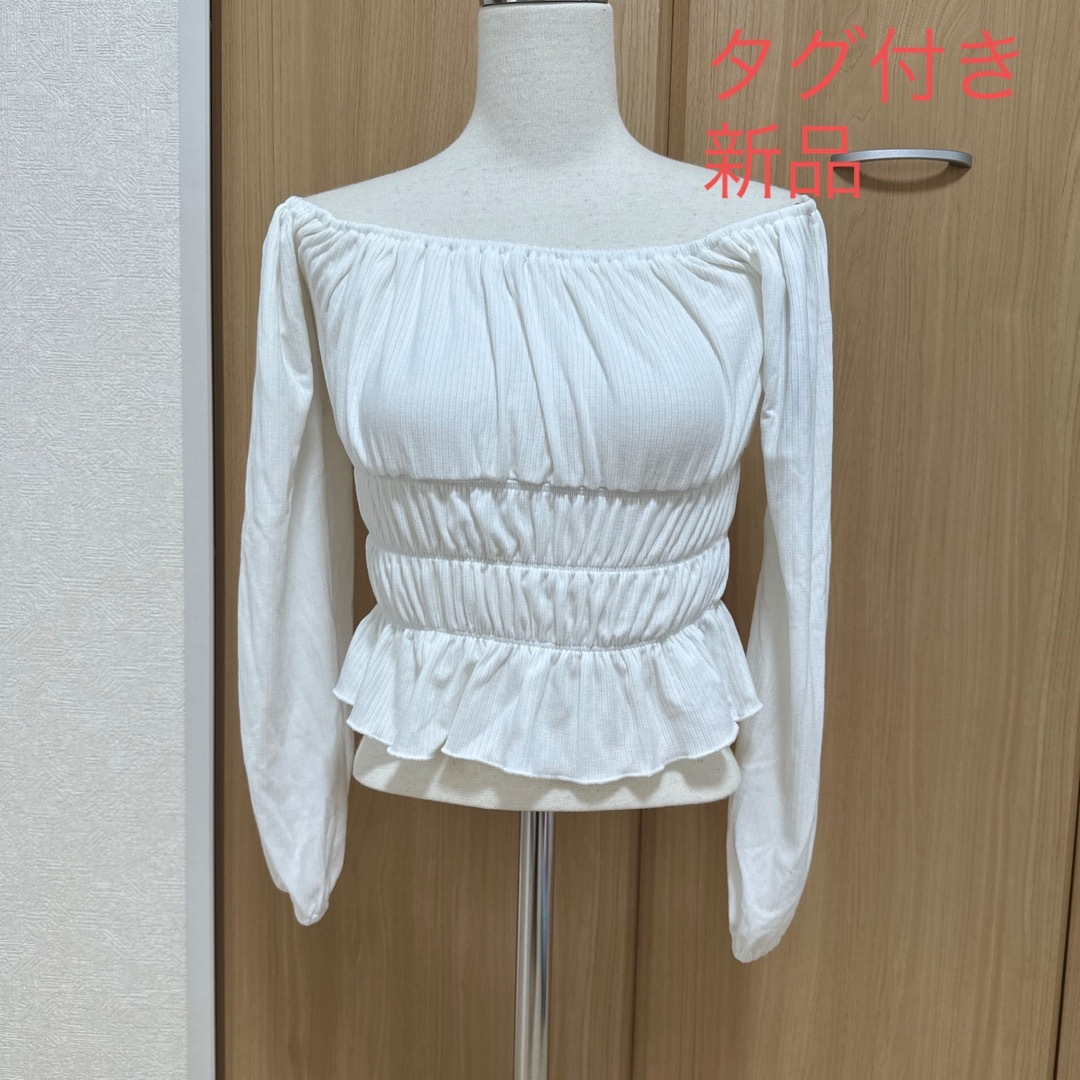 FOREVER 21 forever21 オフショルカットソーの通販 by えみ Forever21 オフショル ショート丈トップス ボーダー フリル