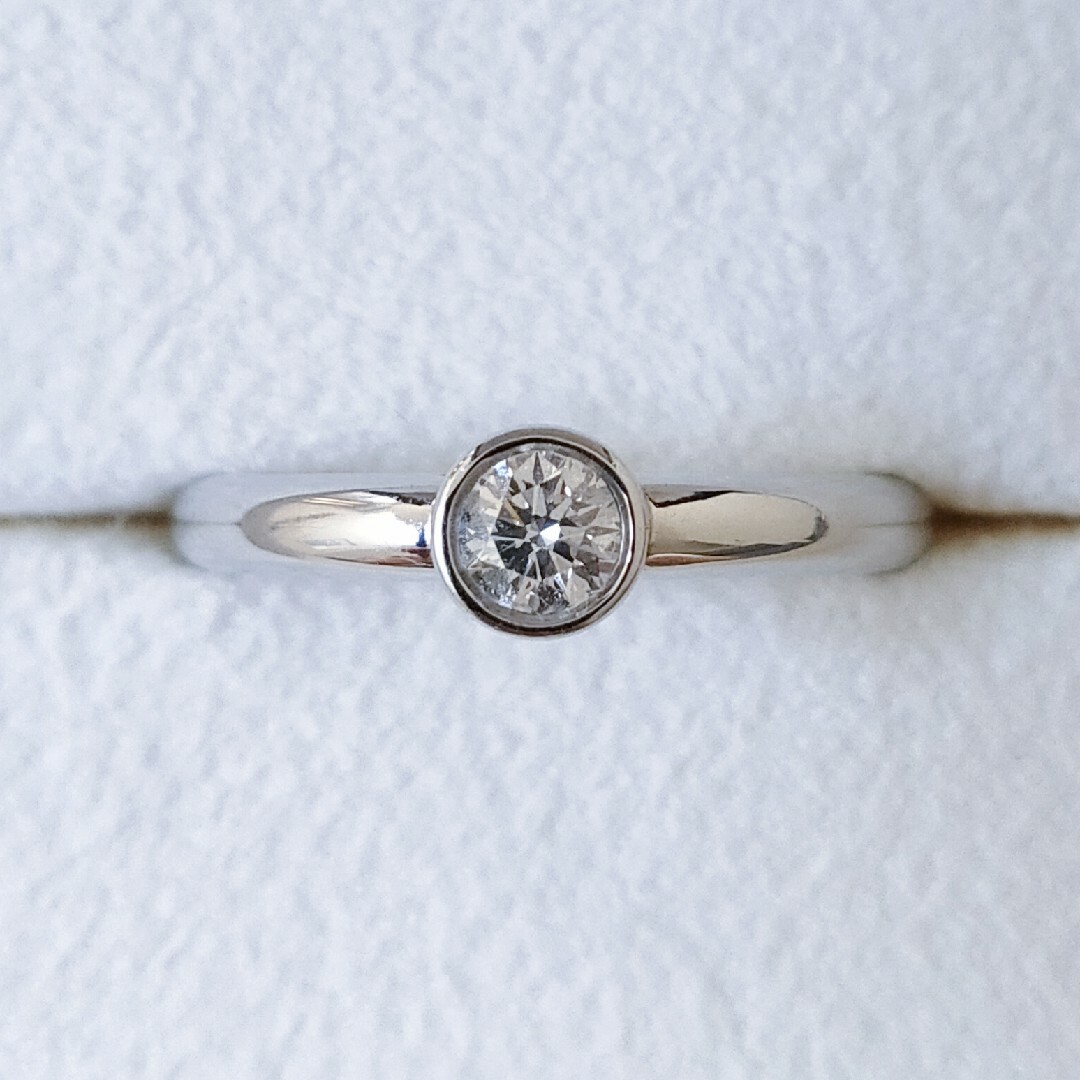 ティファニー ダイヤモンド ビゼット リング Pt950 0.19ct 6.2g