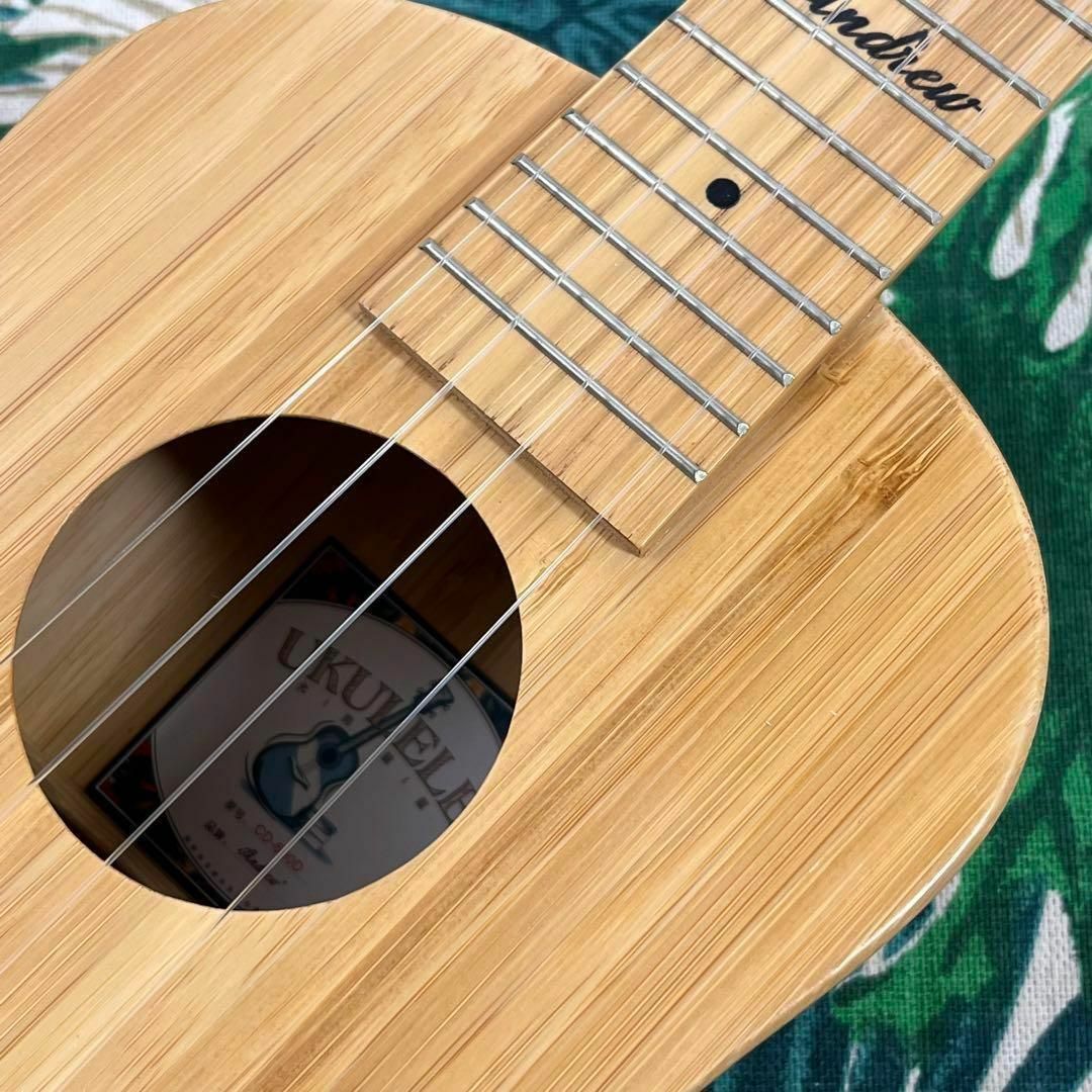 【Andrew ukulele】オールバンブー(竹)のエレキ・コンサートウクレレ 3