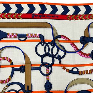 Hermes - HERMES エルメス カシミア シルク スカーフ カレジェアン140