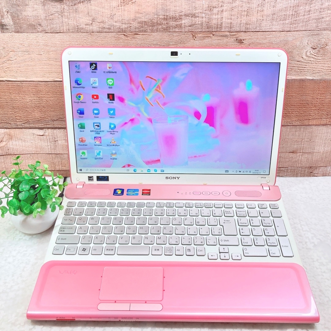 VAIO✨高性能i5❣ブルーレイ☘WEBカメラ✨750GB❣ピンクノートパソコン